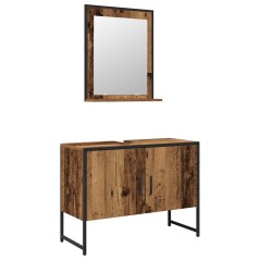 vidaXL Set di mobili da bagno 2 pezzi in legno vecchio e legno ingegnerizzato