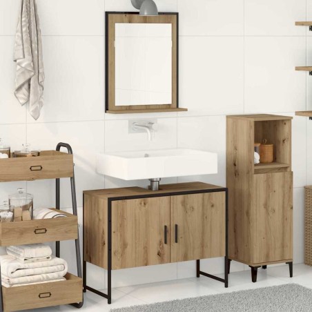 vidaXL Set di mobili da bagno 2 pezzi in legno ingegnerizzato rovere artisan