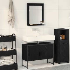 vidaXL Set di mobili per bagno a 2 pezzi in legno ingegnerizzato nero