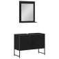 vidaXL Set di mobili per bagno a 2 pezzi in legno ingegnerizzato nero