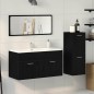 vidaXL Set di mobili da bagno in 3 pezzi in legno ingegnerizzato rovere nero