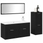 vidaXL Set di mobili da bagno in 3 pezzi in legno ingegnerizzato rovere nero