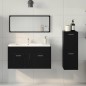 vidaXL Set di mobili da bagno in 3 pezzi in legno ingegnerizzato rovere nero
