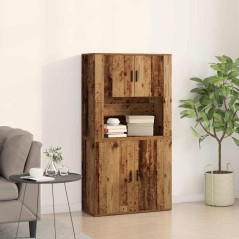 vidaXL Highboard Legno Vecchio 80x33x150 cm Legno Ingegnerizzato