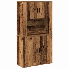 vidaXL Highboard Legno Vecchio 80x33x150 cm Legno Ingegnerizzato