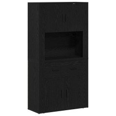 vidaXL Highboard in rovere nero 80x33x150 cm Legno ingegnerizzato