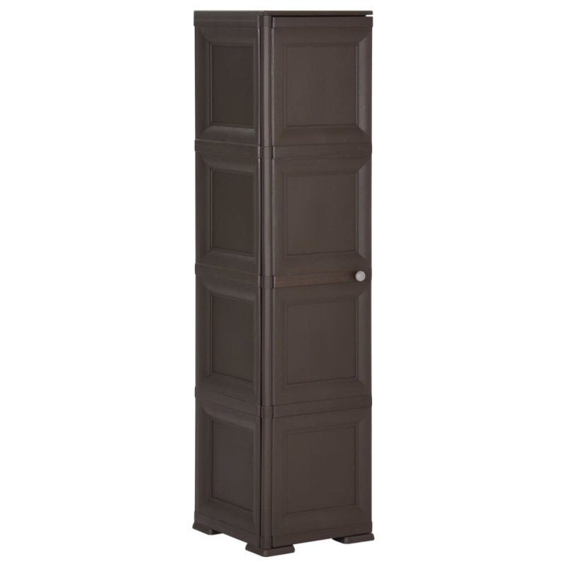 Armadietto in Plastica 40x43x164 cm Effetto Legno Marrone Armadietto in Plastica 40x43x164 cm Effetto Legno Marrone