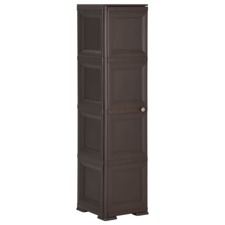 Armadietto in Plastica 40x43x164 cm Effetto Legno Marrone