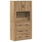 vidaXL Mobile Alto in Rovere Artigianale 80x33x150 cm Legno Ingegnerizzato