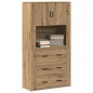 vidaXL Mobile Alto in Rovere Artigianale 80x33x150 cm Legno Ingegnerizzato