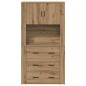 vidaXL Mobile Alto in Rovere Artigianale 80x33x150 cm Legno Ingegnerizzato