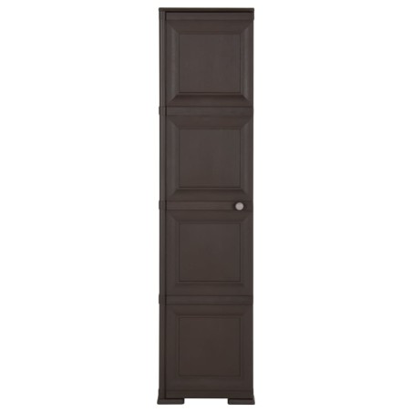 Armadietto in Plastica 40x43x164 cm Effetto Legno Marrone