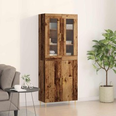 vidaXL Highboard Legno Vecchio 69.5x34x180 cm Legno Ingegnerizzato