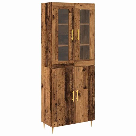 vidaXL Highboard Legno Vecchio 69.5x34x180 cm Legno Ingegnerizzato