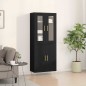 vidaXL Alto Rovere Nero 69.5x34x180 cm Legno ingegnerizzato