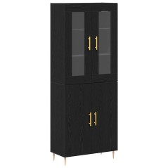 vidaXL Alto Rovere Nero 69.5x34x180 cm Legno ingegnerizzato