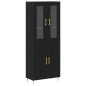 vidaXL Alto Rovere Nero 69.5x34x180 cm Legno ingegnerizzato