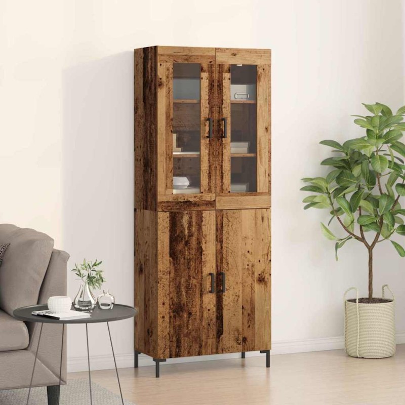 vidaXL Sideboard con Armadietto a Muro in Legno Invecchiato