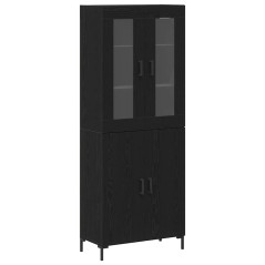 vidaXL Mobile con Armadietto Nero Rovere Legno Ingegnerizzato