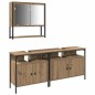vidaXL Set di Mobili da Bagno in 3 Pezzi Rovere Artigianale Legno Ingegnerizzato