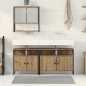 vidaXL Set di Mobili da Bagno in 3 Pezzi Rovere Artigianale Legno Ingegnerizzato