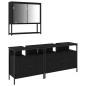 vidaXL Set di mobili da bagno 3 pezzi Rovere Nero Legno ingegnerizzato