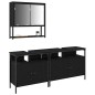 vidaXL Set di mobili da bagno 3 pezzi Rovere Nero Legno ingegnerizzato