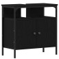vidaXL Set di mobili da bagno 3 pezzi Rovere Nero Legno ingegnerizzato