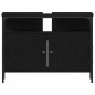 vidaXL Set di mobili da bagno 3 pezzi Rovere Nero Legno ingegnerizzato
