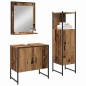 vidaXL Set di Mobile Bagno 3 Pezzi in Legno Invecchiato