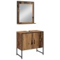 vidaXL Set di Mobile Bagno 3 Pezzi in Legno Invecchiato