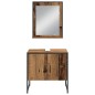 vidaXL Set di Mobile Bagno 3 Pezzi in Legno Invecchiato