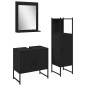 vidaXL Set di mobile da bagno a 3 pezzi in legno ingegnerizzato effetto rovere nero