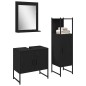 vidaXL Set di mobile da bagno a 3 pezzi in legno ingegnerizzato effetto rovere nero