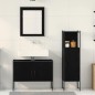 vidaXL Set di mobile da bagno a 3 pezzi in legno ingegnerizzato effetto rovere nero