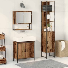 vidaXL Set di mobili per bagno a 3 pezzi in legno vecchio