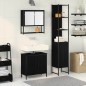 vidaXL Set di mobili da bagno 3 pezzi in legno ingegnerizzato rovere nero vidaXL Set di mobili da bagno 3 pezzi in legno ingegnerizzato rovere nero