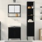vidaXL Set di mobili da bagno 3 pezzi in legno ingegnerizzato rovere nero vidaXL Set di mobili da bagno 3 pezzi in legno ingegnerizzato rovere nero