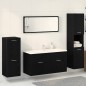 vidaXL Set di mobili per bagno in 4 pezzi rovere nero legno ingegnerizzato