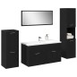 vidaXL Set di mobili per bagno in 4 pezzi rovere nero legno ingegnerizzato