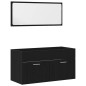vidaXL Set di mobili per bagno in 4 pezzi rovere nero legno ingegnerizzato