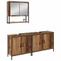 vidaXL Set di mobili da bagno 3 pezzi in legno vecchio e legno ingegnerizzato
