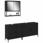 vidaXL Set di mobili da bagno 3 pezzi legno ingegnerizzato quercia nera vidaXL Set di mobili da bagno 3 pezzi legno ingegnerizzato quercia nera