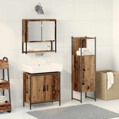 vidaXL Set di mobili da bagno 3 pezzi in legno vecchio e legno ingegnerizzato