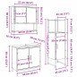 vidaXL Set di arredamento bagno in 3 pezzi Rovere Massello Legno Ingegnerizzato