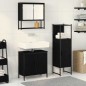 vidaXL Set di mobili da bagno 3 pezzi in legno ingegnerizzato rovere nero vidaXL Set di mobili da bagno 3 pezzi in legno ingegnerizzato rovere nero