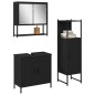 vidaXL Set di mobili da bagno 3 pezzi in legno ingegnerizzato rovere nero vidaXL Set di mobili da bagno 3 pezzi in legno ingegnerizzato rovere nero