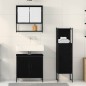 vidaXL Set di mobili da bagno 3 pezzi in legno ingegnerizzato rovere nero vidaXL Set di mobili da bagno 3 pezzi in legno ingegnerizzato rovere nero