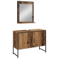 vidaXL Set di mobili per bagno 3 pezzi in legno vecchio in legno ingegnerizzato
