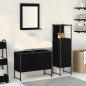 vidaXL Set di mobili per bagno in 3 pezzi legno ingegnerizzato rovere nero